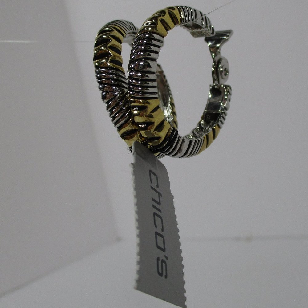 Chico's Gold & Silver Hoops Clip on
